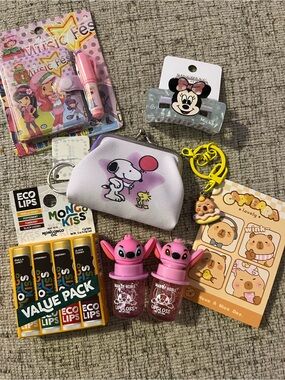 Kids Lip Gloss, Coin Purse, Notebook Assorted Bundle